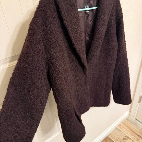 Eileen Fisher Dark Brown Teddy Jacket - Picture 8 of 10